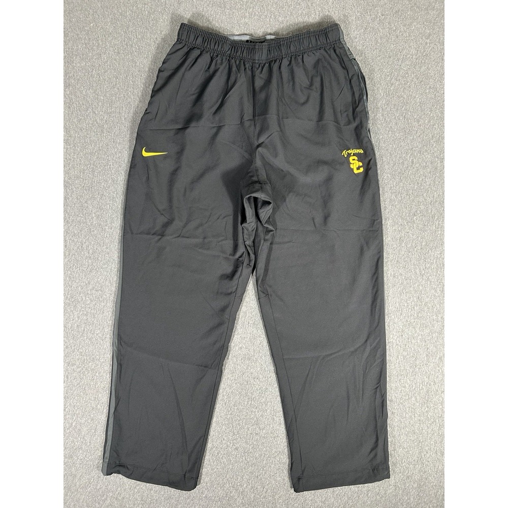 Nike Dri-Fit USC Trojans Team Issue Sweatpants Mens XXL Black Zip Pockets
